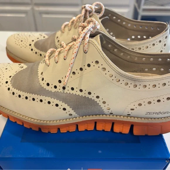 Cole Haan Zerogrand Oxford Beige, Cream Orange Shoes - Picture 2 of 4